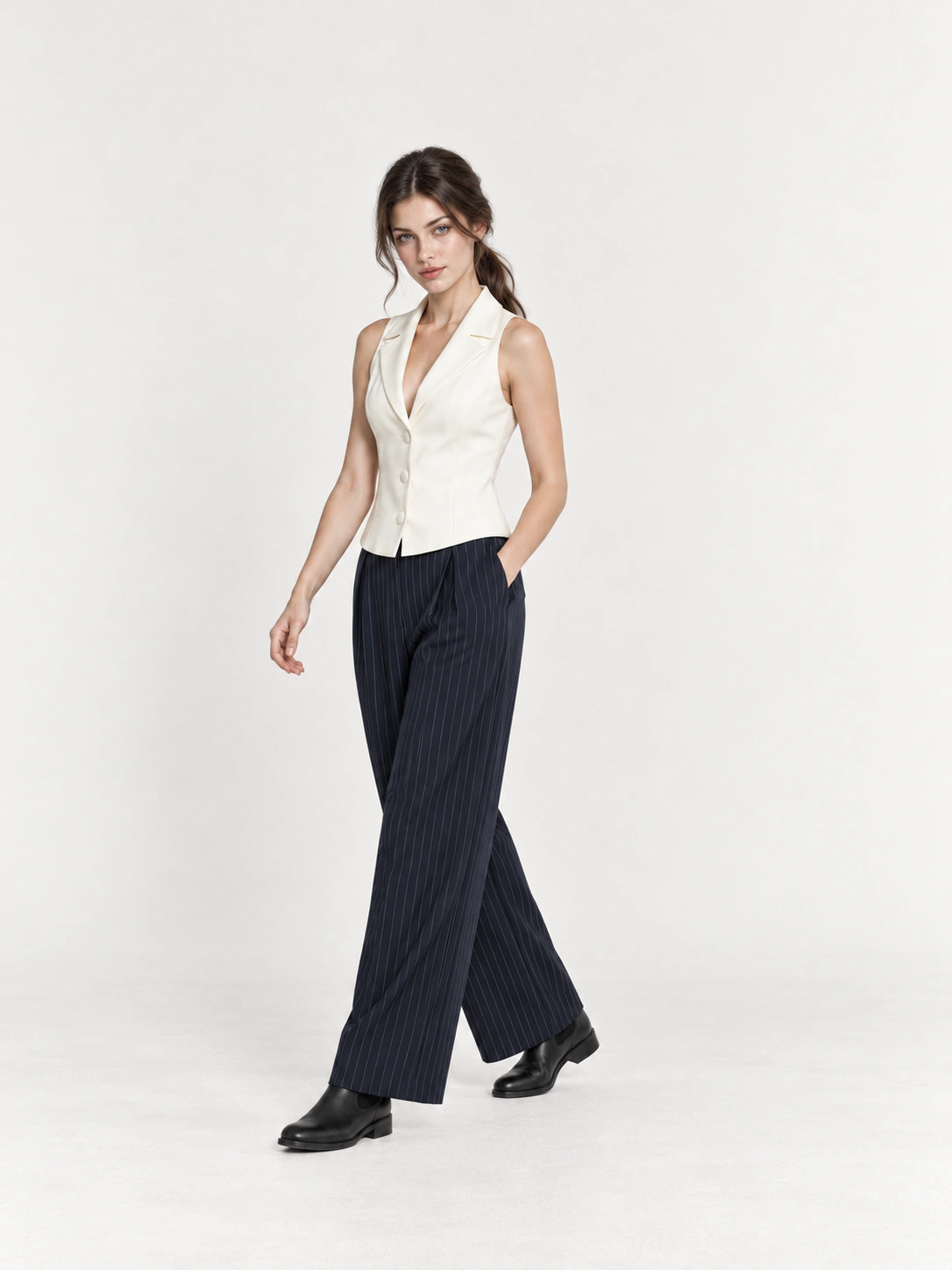AI-styled · Ivory Pinstripe image 1