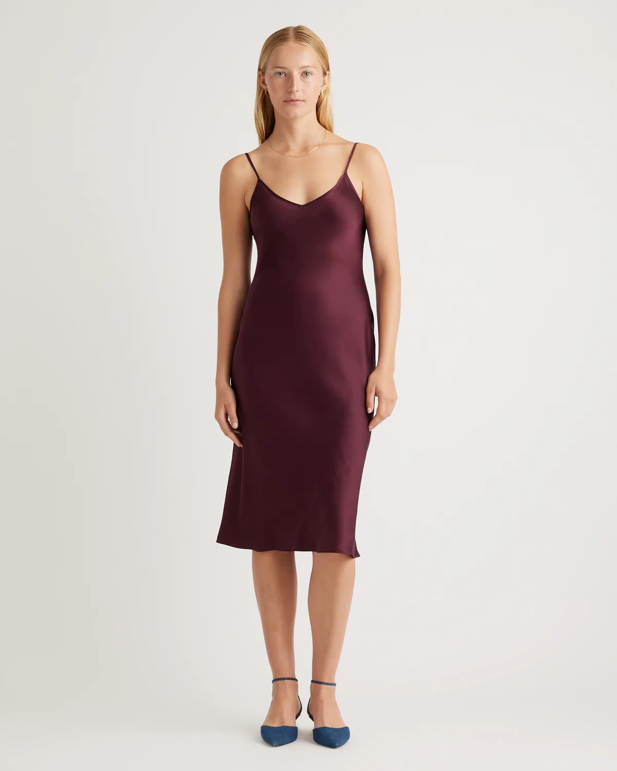 Quince - Washable Silk Slip Dress - Wine Tasting Red image 1