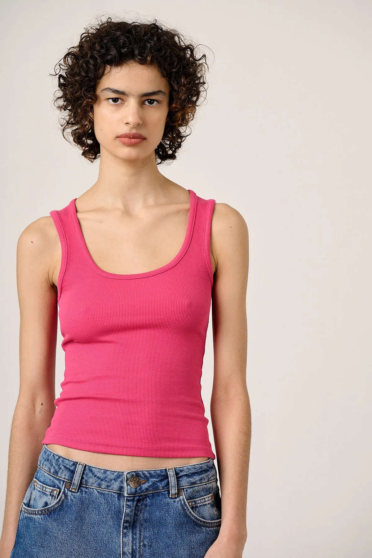 Lucy & Yak - Romy Fuchsia Rib Tank image 1