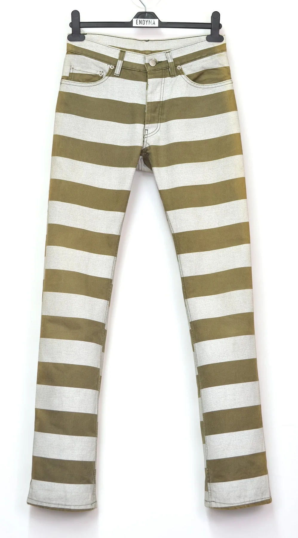 Helmut Lang - 1999 Compact Cotton Jeans with Printed Stripes image 1