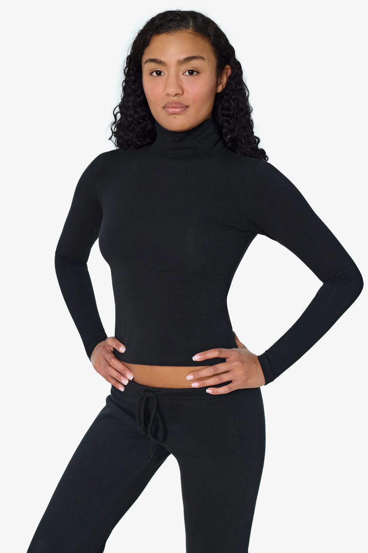 Los Angeles Apparel - 8306 - Cotton Spandex Turtleneck - Black image 1