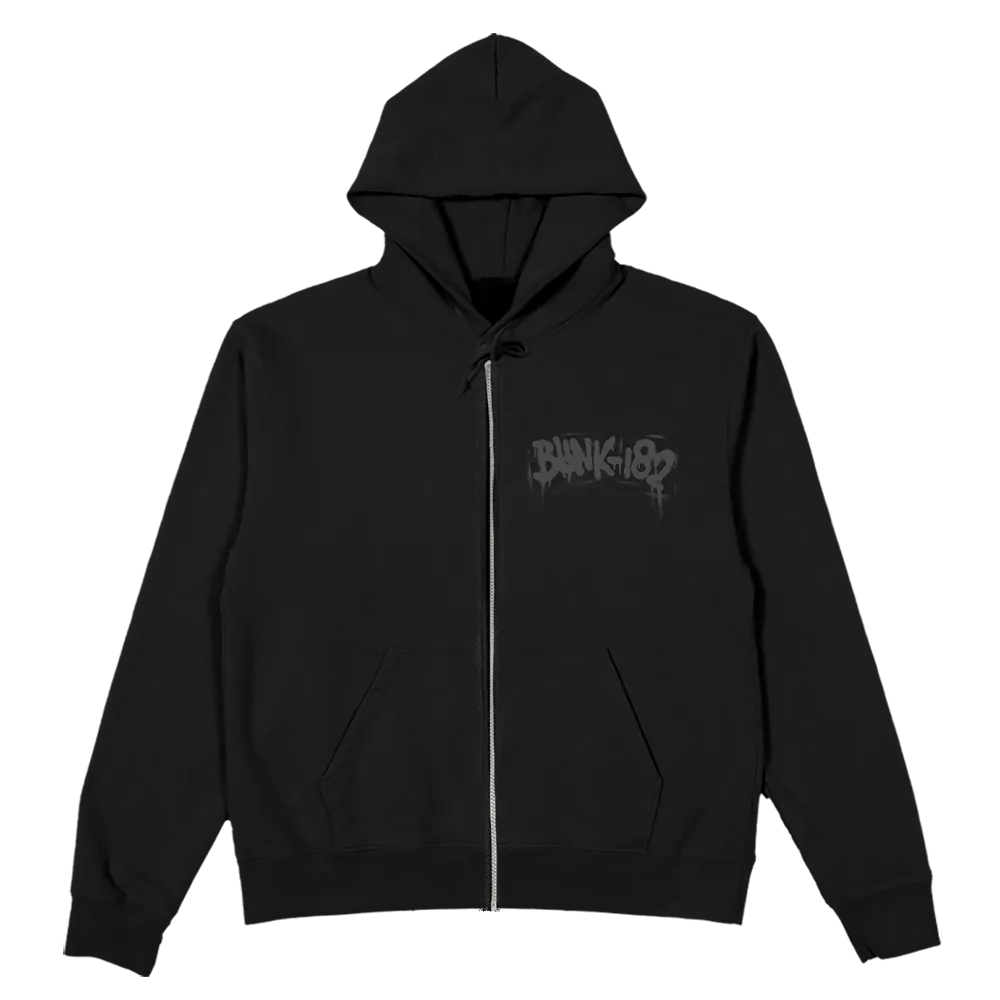 blink-182 Spray-Paint Smiley Zip Hoodie image 1