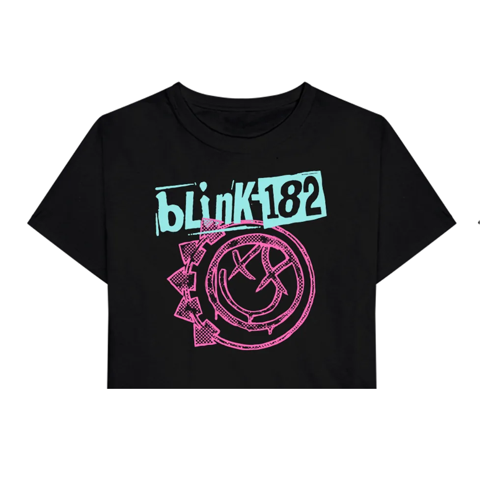 blink-182 Smiley Fitted Baby Tee image 1